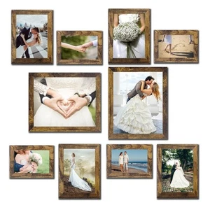 Picture Frame Set 10 pack, Farmhouse Photo Frames, Gallery Wall Frame Collage... - Picture 1 of 7