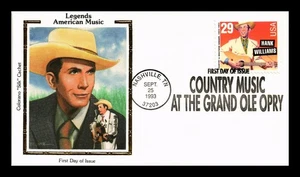 US COVER HANK WILLIAMS COUNTRY & WESTERN LEGENDS OF MUSIC FDC COLORANO SILK - Picture 1 of 2