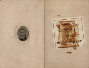 LONDON TINTYPE CDV BY LOWRIE PORTRAIT OF GIRL VICTORIAN FASHION #D4373 - Picture 1 of 3