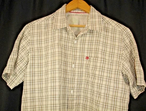 Quiksilver Kurzarmhemd Herren S beige creme weiß kariert Button Down - Bild 1 von 9