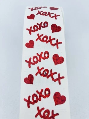 Vintage 1993 Hugs & Kisses Mrs. Grossman's Stickers Roll Hearts X O Scrapbooking - Image 1 of 4