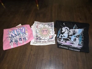 GIRLS GRAPHIC3 TEE T-SHIRT Sz 18 XXL Wonder Nation Chasing Unicorn Kiss NWT - Picture 1 of 15