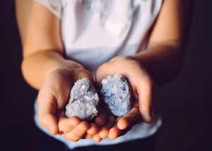 Blue Celestite Cluster - Picture 1 of 3
