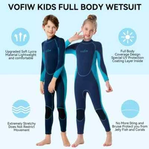 Trajes de neopreno para niños 3 mm cuerpo completo buceo snorkel surf natación niños/niñas - Imagen 1 de 6