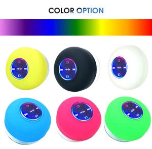 Portable Waterproof Bluetooth Shower Speaker With Suction Cup And LED Lights 3D - Picture 1 of 17