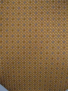 Mens Necktie Gold Gray Black White Square Geometric Daniel De Fasson (O) - Picture 1 of 5