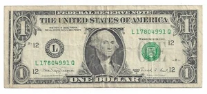 Serie 1988A $1 billete de la Reserva Federal error Gutterfold (57216) - Imagen 1 de 2