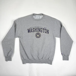 Vintage University Washington Sweatshirt Men Medium Champion Gray Retro 90s - Picture 1 of 7