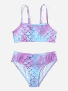 Girls Mermaid Scale Bikini New Select Your Size: Size Chart Provided - Picture 1 of 4