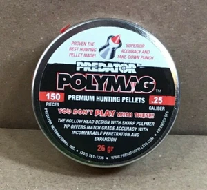 Predator Polymag .25 Caliber Airgun Pellets 150ct - Picture 1 of 3