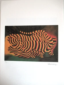 VICTOR VASARELY:  SCHÖNE LITOGRAPHIE 35x50cm Limitiert XX/500 - Bild 1 von 8
