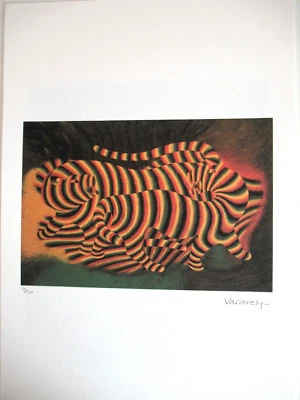 VICTOR VASARELY:  SCHÖNE LITOGRAPHIE 35x50cm Limitiert XX/500 - Bild 1 von 4