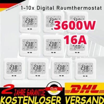 Touchscreen Digital Thermostat Fußbodenheizung Raumthermostat Programmierbar - Bild 1 von 4