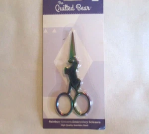 The Quilted Bear Rainbow Unicorn Embroidery Scissors 4 inch QB531 RNB - Picture 1 of 3