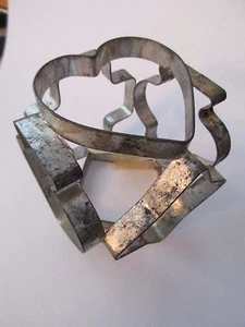 VTG Metal 6-Sided Cookie & Canape Cutter 3" Across Heart Club Spade Diamond + 2! - Picture 1 of 7