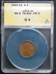 1922 *NO D * Lincoln Wheat Cent *ANACS G4- FREE SHIPPING! G1496 - Picture 1 of 4