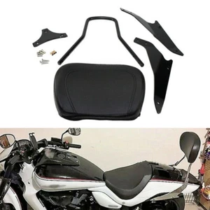 Black Rear Passenger Backrest w/Pad For Suzuki Boulevard M109R Boss 2006-2019 - Picture 1 of 4
