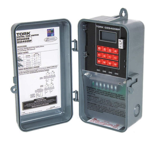 Tork DZS400BP 365/7 Day Advanced 4 Channel SPDT Astronomic Time Switch