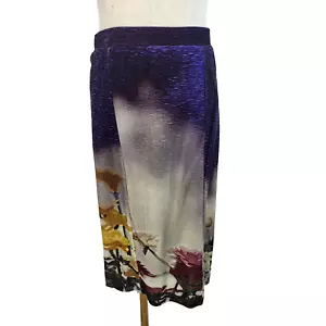 Falda midi lápiz elástica floral púrpura mediana FUZZI VIOLA NUEVA CON ETIQUETAS - Imagen 1 de 11