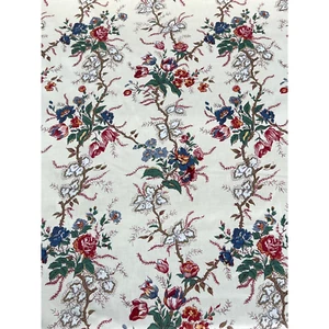 Vintage Bloomcraft Home Decor Fabric 3 Yds Floral Musee Des Arts Paris Cottage - Picture 1 of 9