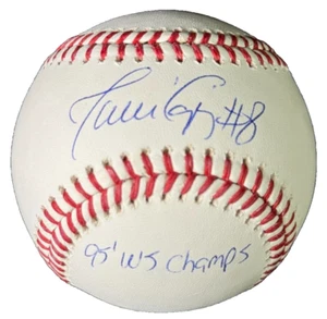 Javy Lopez #8 Signed "95 WS Champs" Rawlings ROMLB Baseball Autograph JSA Braves - Picture 1 of 2