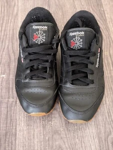 Reebok Athletic Shoes Black Classic Leather Little Kids Size 1.5y (PS) - Picture 1 of 7