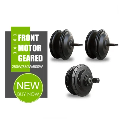 36V 48V 250W 350W 500W MTB Ebike Brushless Gear Front Hub Motor with 9 Pin Plug - Image 1 of 4