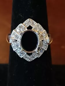 New Oval 10x8mm .23c Diamond Engagement Halo Ring Semi Mount 10K White Gold Sz 6 - Picture 1 of 9