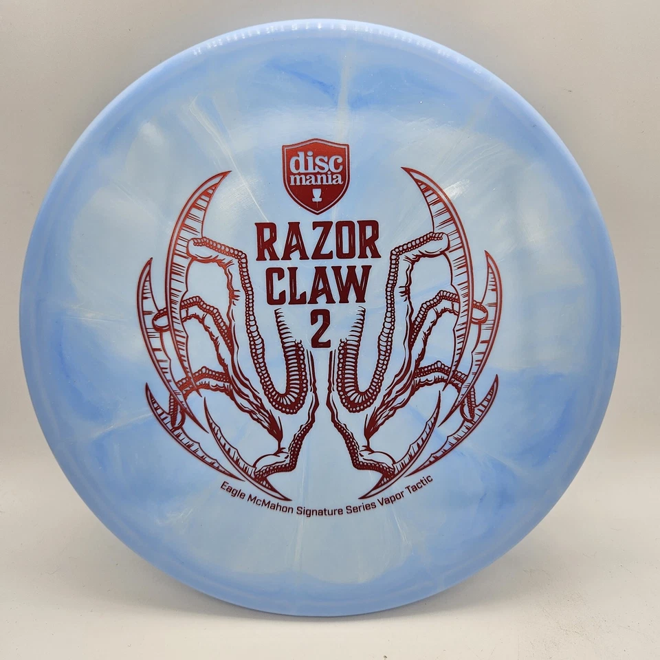 Discmania Razor Claw 2 Vapor Tactic LtBlue Swirl/Red Stamp 173g - Image 1 of 3
