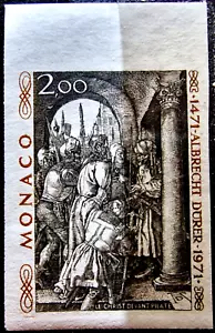 Monaco 1972 imperforate - MNH - Margin Stamp - Full A. Durer Issue - Picture 1 of 4