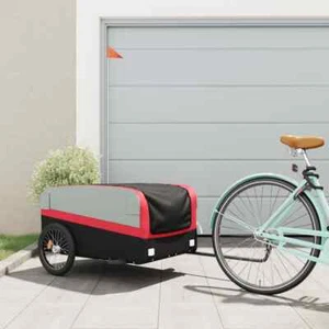 Przyczepa towarowa Przyczepa rowerowa Przyczepa transportowa Czarna Czerwona 45kg Żelazko vidaXL - Zdjęcie 1 z 12