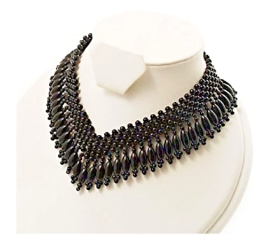 Collana Regalo Gotico Perline Acriliche Elastiche Stretch Stile Vintage - Immagine 1 di 2