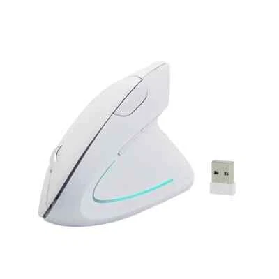 Pink Wireless Vertical Mouse LED 800/1200/1600 DPI Adjustable Ergonomic Mice - Image 1 of 4