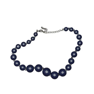 Anthropologie collar de perlas de plástico azul marino con cuentas Foto 1 de 3