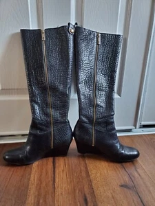 Tory Burch schwarze Damenstiefel Krokodil – Größe 8 1/2 M - Bild 1 von 24