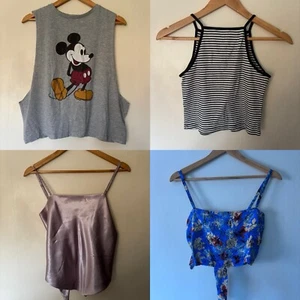 4x Crop Tank Vest Tops Size UK 10-12 - Picture 1 of 13