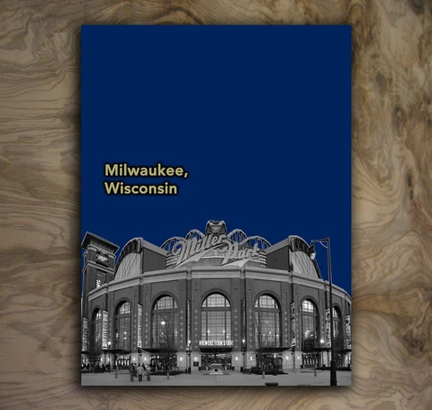 Milwaukee Brewers Sports Poster MLB Art Print Rare Hot New 12x16" Cover