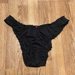 Victoria's Secret Pink Damen Rüschen Bikini Badehose einfarbig schwarz Größe L Large - Bild 1 von 4