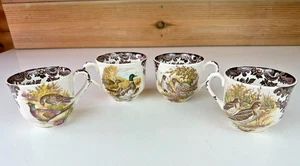 Game Series Palissy Royal Worcester Small Cups x 4 Tea Coffee Drinks Vintage - Picture 1 of 8