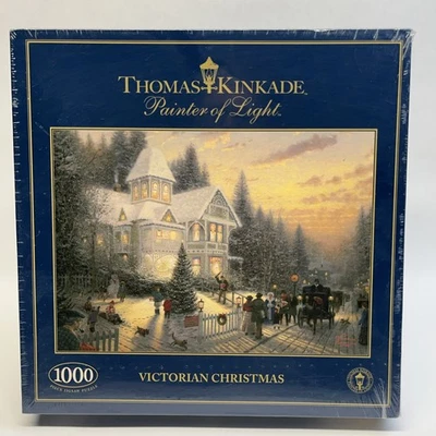 Vintage Thomas Kinkade Painter Of Light Victorian Christmas 1000 Piece PuzzleNew - Image 1 of 4
