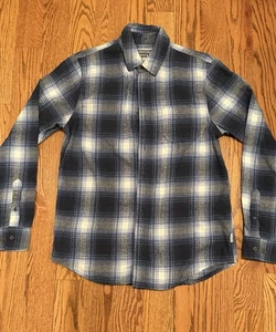 Cornerstore Bodega kariertes Flanellhemd Herren Small Button Down dunkelblau weiß - Bild 1 von 9