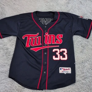 Minnesota Twins Shirt Herren 48 blau Trikot MLB Baseball #33 Morneau Knopfleiste  - Bild 1 von 11