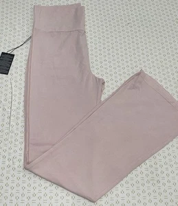 NWT Forever 21 High Rise Fit & Flare Trouser Pants Stretchy Size L Baby Pink - Picture 1 of 13