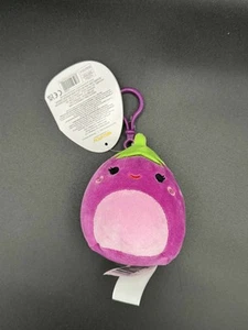 NWT Squishmallows Glena The Eggplant 3.5” Purple Clip On Keychain Plush - Picture 1 of 5