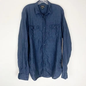 Neiman Marcus Shirt Mens Large 100% Linen Button Up Coastal Beach Preppy Classic - Picture 1 of 5