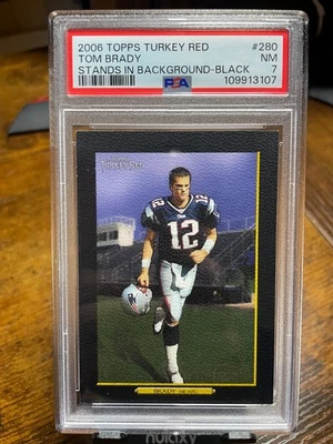 2006 Topps Turkey Red Tom Brady Stands in Background - Black - Image 1 of 2