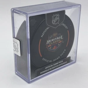 2023 NHL HERITAGE CLASSIC OFFICIAL GAME PUCK CALGARY FLAMES vs EDMONTON OILERS - Bild 1 von 6
