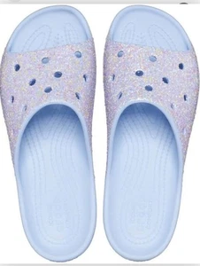 Crocs Damen-Pantolette blau klassisch Plateau Glitzer Größe 6 - Bild 1 von 8