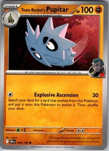 Team Rocket's Pupitar 095/182 Regular Common SV10: Destinated Rivals quasi nuovo - Foto 1 di 2