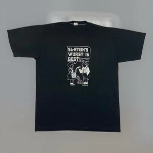 Vintage 70er 80er Jostens Slatons Wurst lustig Neuheit T-Shirt Erwachsene XL schwarz USA selten - Bild 1 von 4